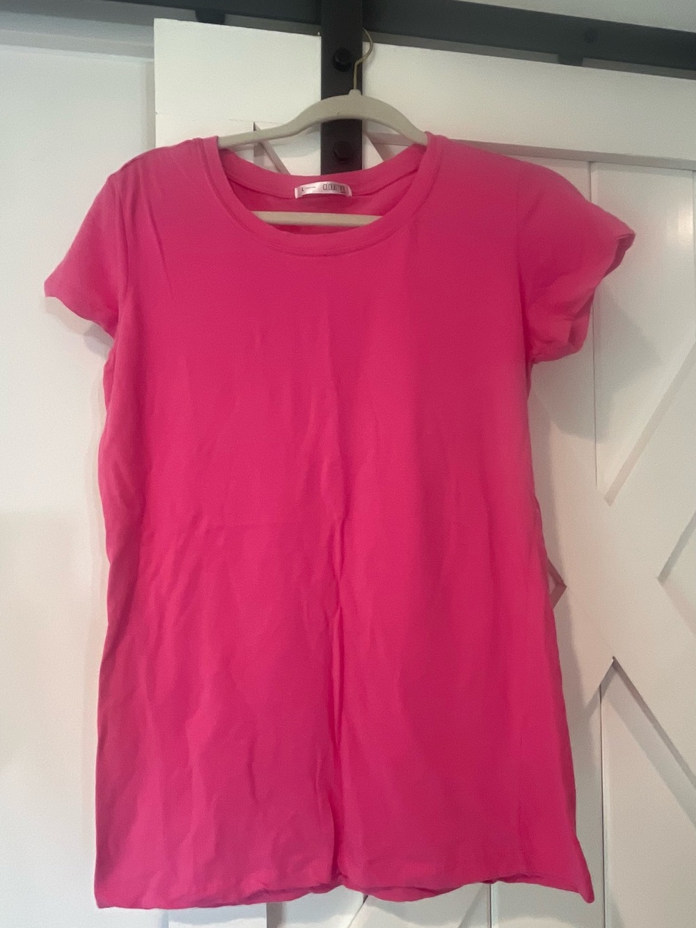 Women's Short Sleeve Crewneck Tee in Bright Pink